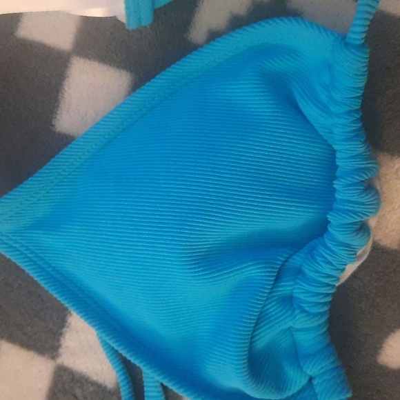 Salt + Cove Macy's NWT Turquoise Halter Triangle Strappy Bikini Top Size Large - Picture 10 of 10